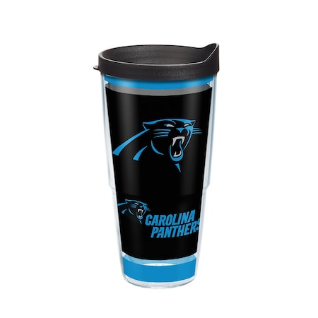 NFL 24 Oz Carolina Panthers Multicolored BPA Free Tumbler With Lid